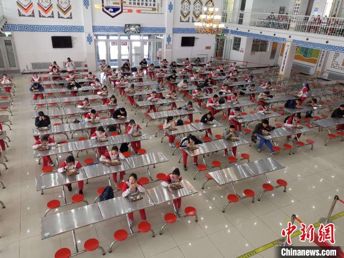 圖為學(xué)生們?cè)谑程镁筒?。　烏婭娜 攝